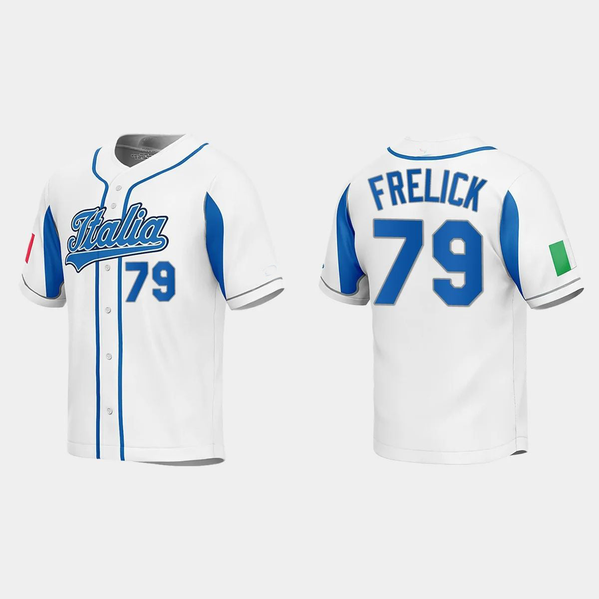 #79 SAL FRELICK ITALY BASEBALL 2023 WORLD BASEBALL CLASSIC JERSEYC ROYAL Stitches Baseball Jerseys