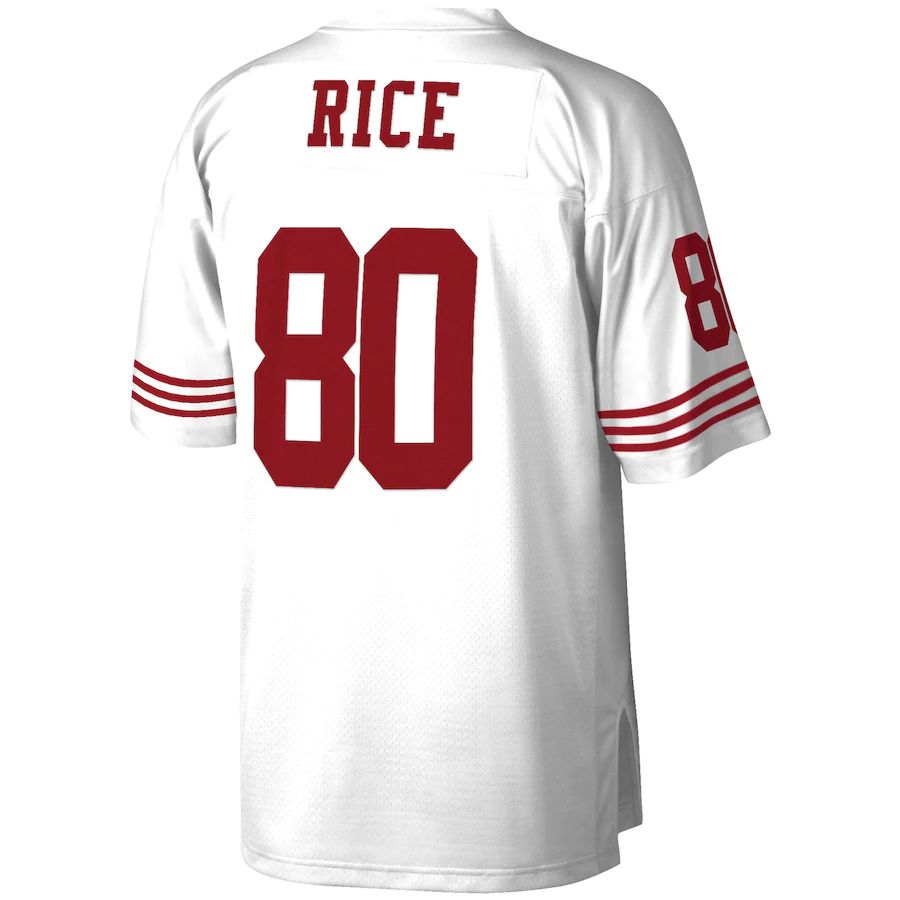 SF.49ers #80 Jerry Rice White Legacy Replica Jersey Stitched American Football Jersey