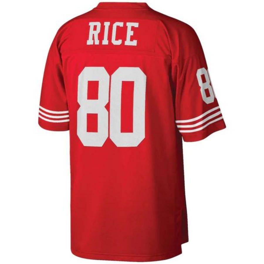 SF.49ers #80 Jerry Rice Scarlet Big & Tall 1990 Retired Player Replica Football Jerseys