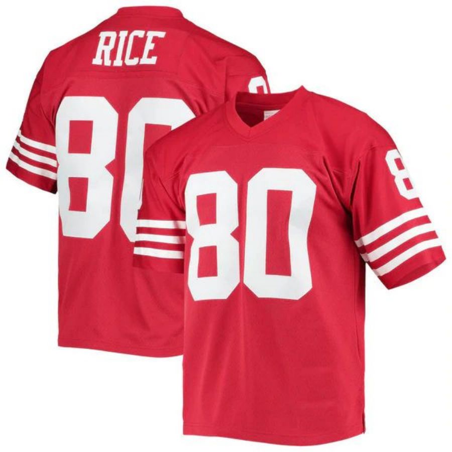 SF.49ers #80 Jerry Rice Player Scarlet Legacy Replica Football Jerseys