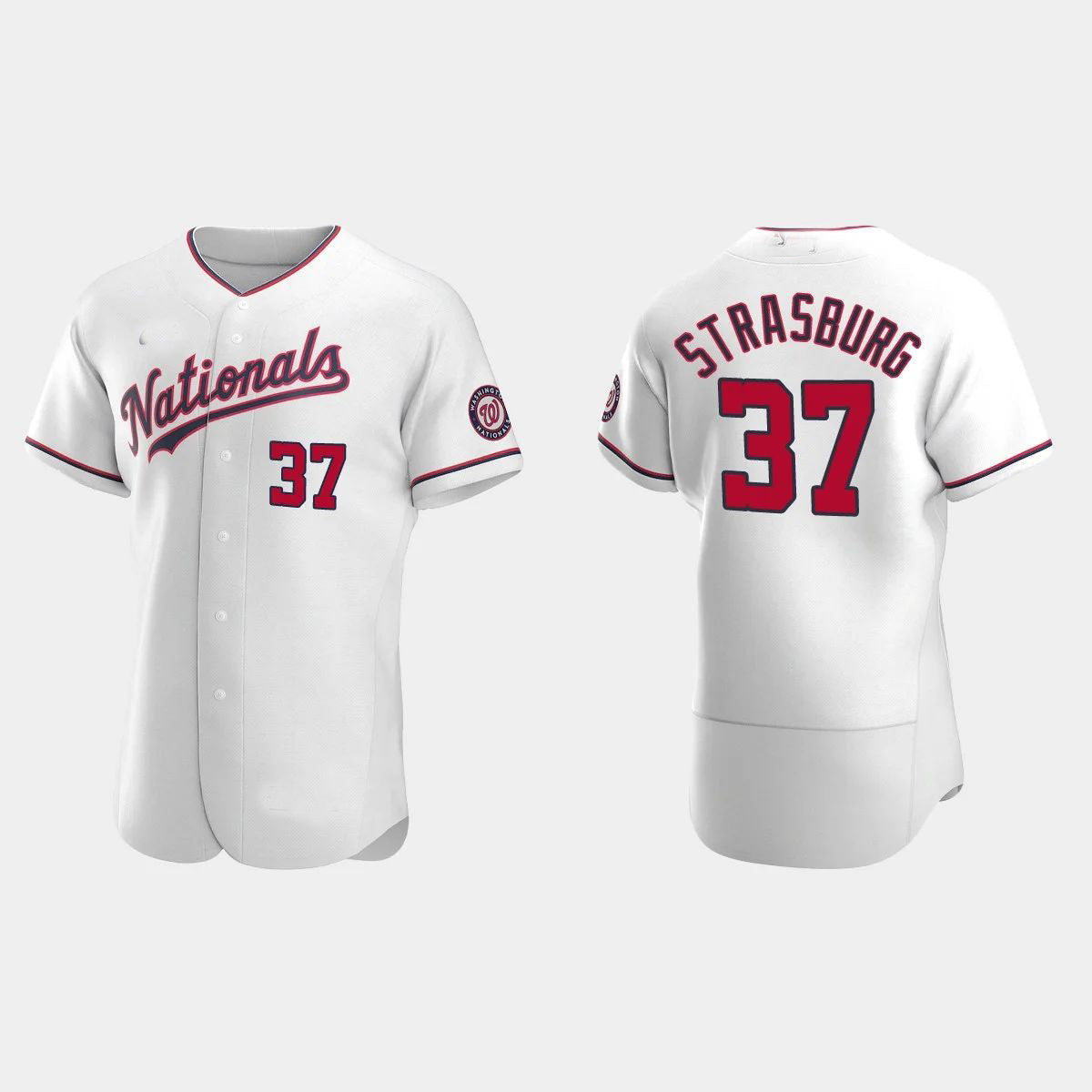 #37 STEPHEN STRASBURG WASHINGTON NATIONALS AUTHENTIC ALTERNATE JERSEYC WHITE Baseball Jerseys