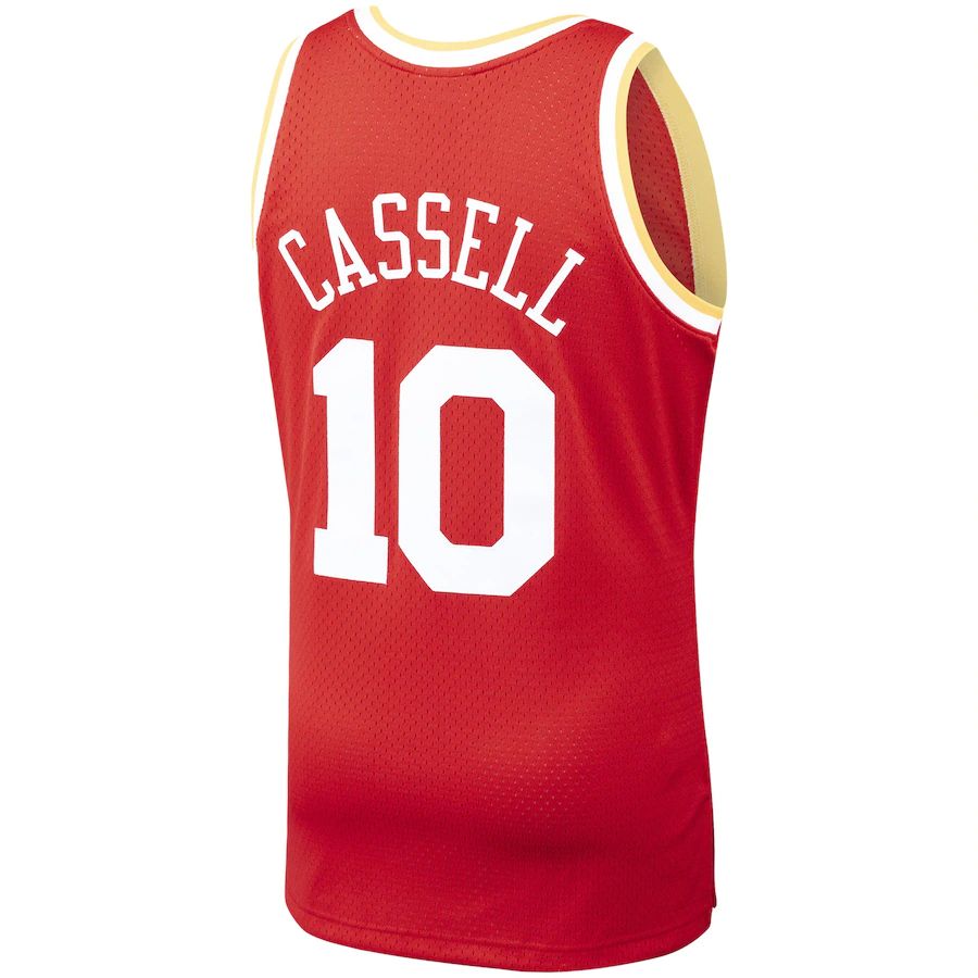 H.Rockets #10 Sam Cassell 1993-94 Hardwood Classics Swingman Player Jersey Red Stitched American Basketball Jersey