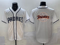 San Diego Padres Team Big Logo White Cool Base Stitched Baseball Jersey