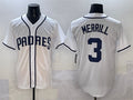 San Diego Padres #3 Jackson Merrill White Cool Base Stitched Baseball Jersey