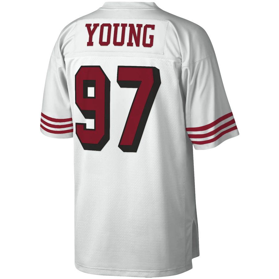 SF.49ers #97 Bryant Young White 1994 Legacy Replica Jersey Stitched American Football Jerseys