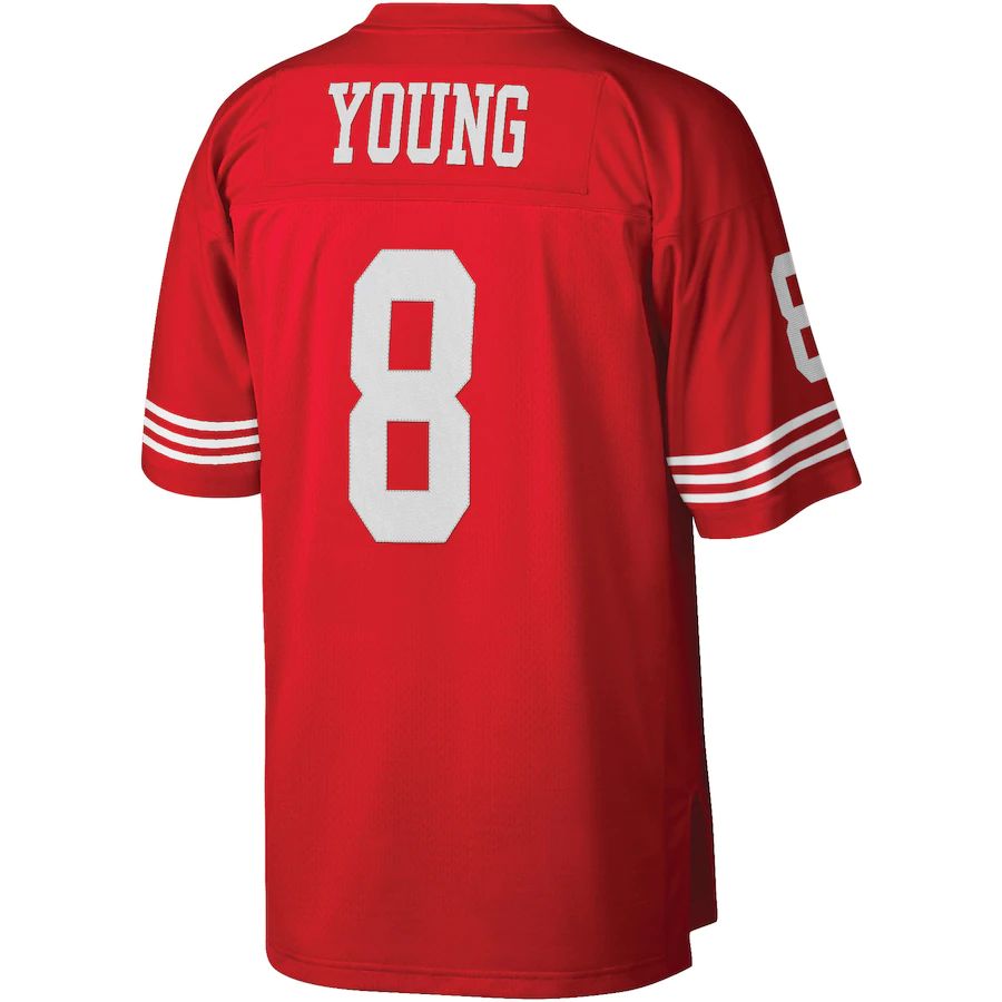 SF.49ers #8 Steve Young Scarlet Legacy Replica Jersey Stitched American Football Jerseys