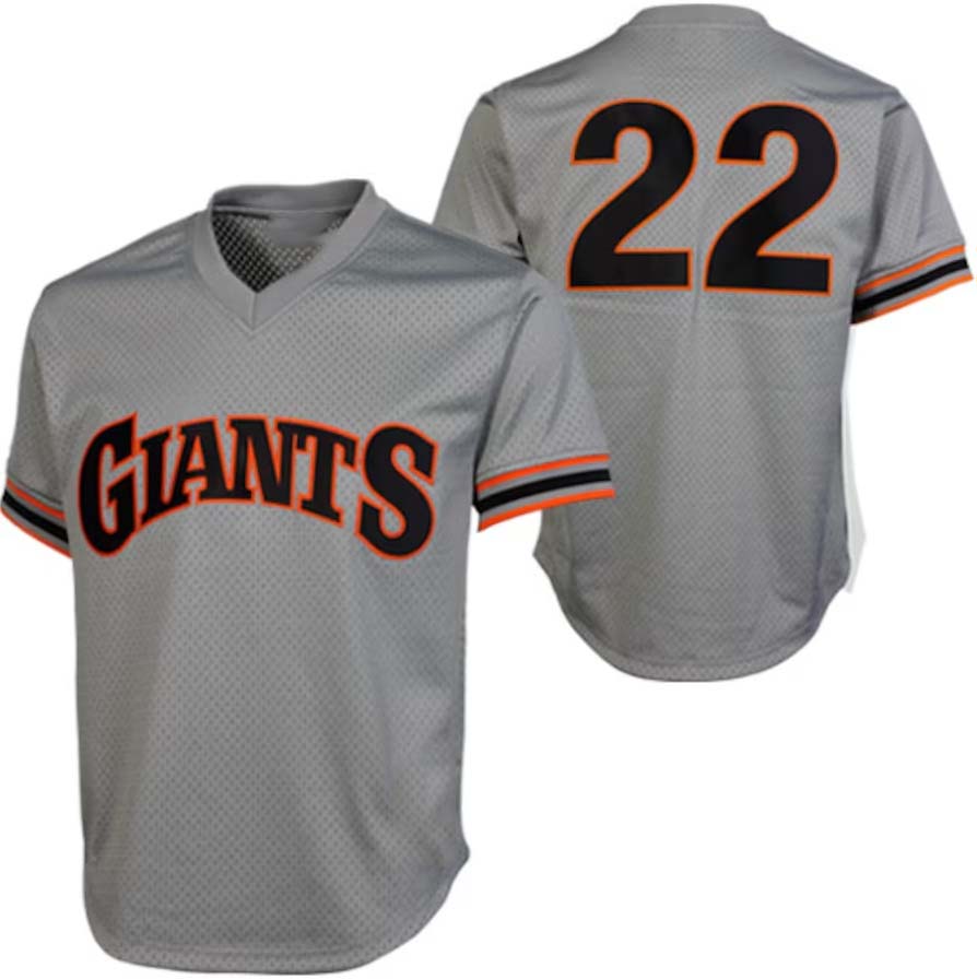 San Francisco Giants #22 Will Clark 1989 Authentic Cooperstown Collection Batting Practice Jersey - Gray Baseball Jerseys