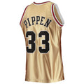 C.Bulls #33 Scottie Pippen 75th Anniversary 1997-98 Hardwood Classics Swingman Jersey Gold Stitched American Basketball Jersey