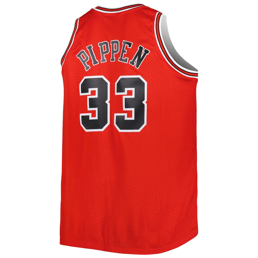C.Bulls #33 Scottie Pippen Big & Tall Hardwood Classics 2003-04 Swingman Jersey Red Stitched American Basketball Jersey