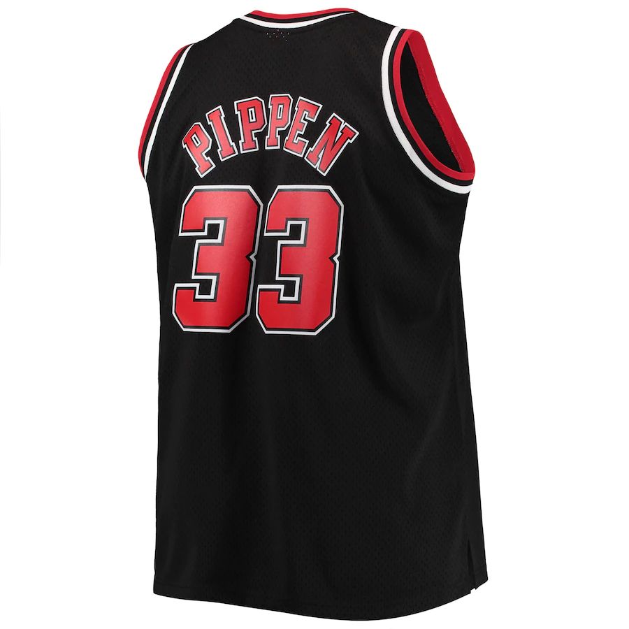 C.Bulls #33 Scottie Pippen Big & Tall Hardwood Classics Swingman Jersey Black Stitched American Basketball Jersey