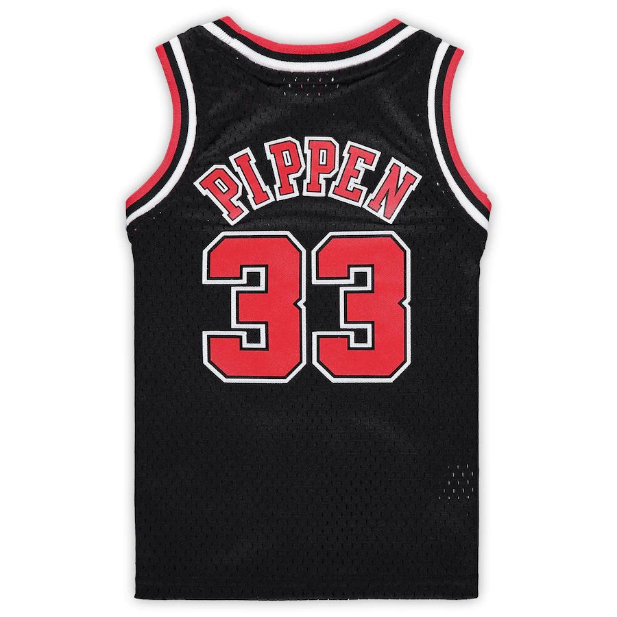 C.Bulls #33 Scottie Pippen Preschool 1997-1998 Hardwood Classics Throwback Team Jersey Black Stitched American Basketball Jersey