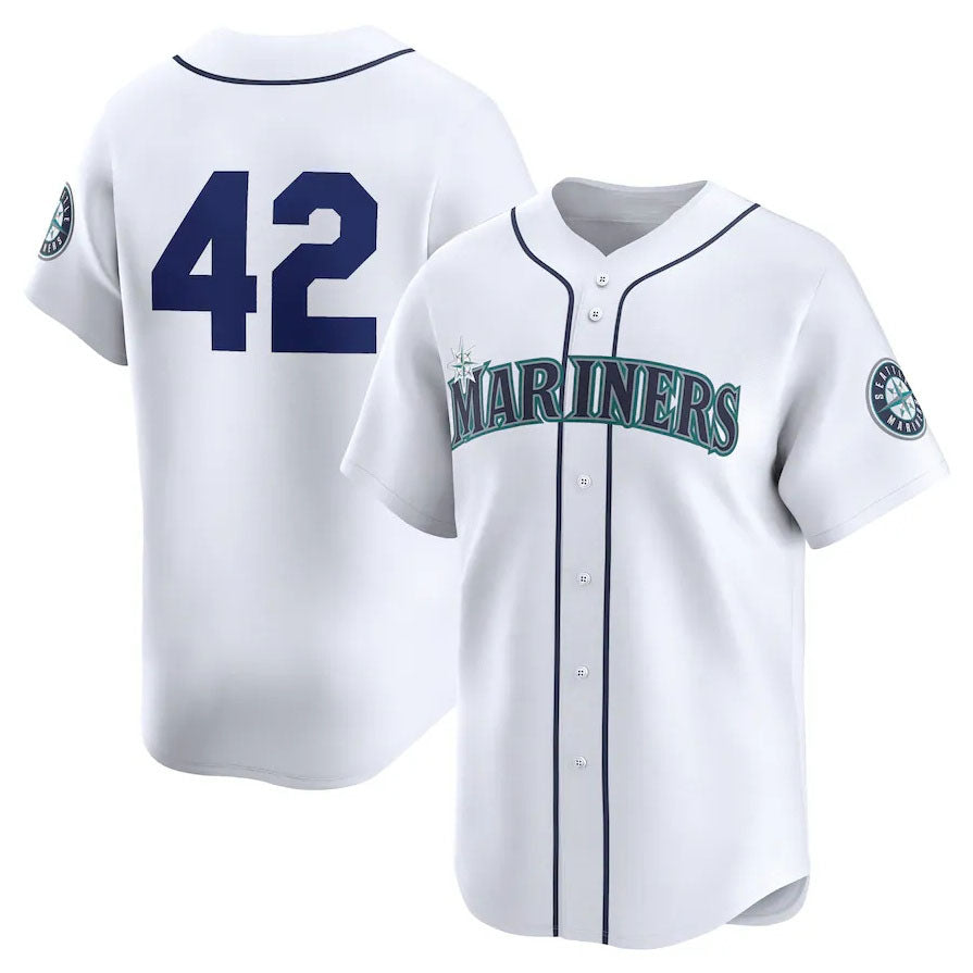 Seattle Mariners 2024 #42 Jackie Robinson Day Home Limited Jersey C White Stitches Baseball Jerseys