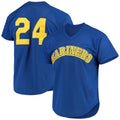 Seattle Mariners #24 Ken Griffey Jr. Cooperstown Mesh Batting Practice Jersey - Royal Baseball Jerseys