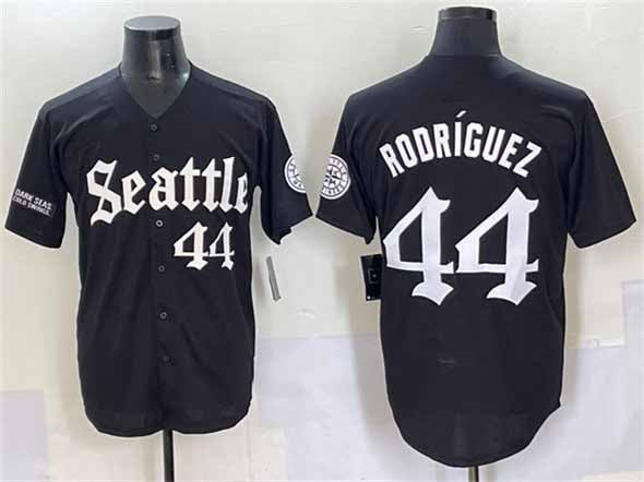 Seattle Mariners #44 Julio Rodrguez Black 'Deep Sea Gothic Edition' Vapor Premier Limited Stitched Baseball Jersey