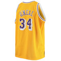 LA.Lakers #34 Shaquille O'Neal Big & Tall Hardwood Classics Jersey Gold Stitched American Basketball Jersey