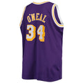 LA.Lakers #34 Shaquille O'Neal Big & Tall Hardwood Classics Swingman Jersey Purple Stitched American Basketball Jersey