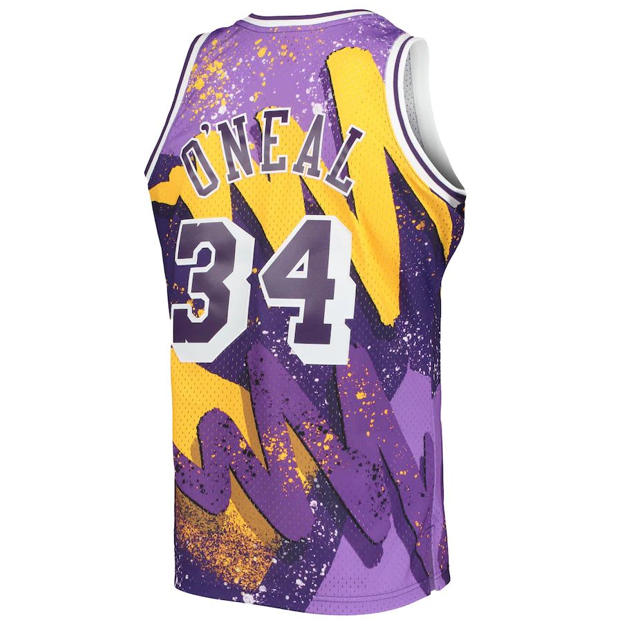 LA.Lakers #34 Shaquille O'Neal Hardwood Classics 1996-97 Hyper Hoops Swingman Jersey Purple Stitched American Basketball Jersey