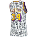 LA.Lakers #34 Shaquille O'Neal Women's 1996 Doodle Swingman Jersey White Stitched American Basketball Jersey