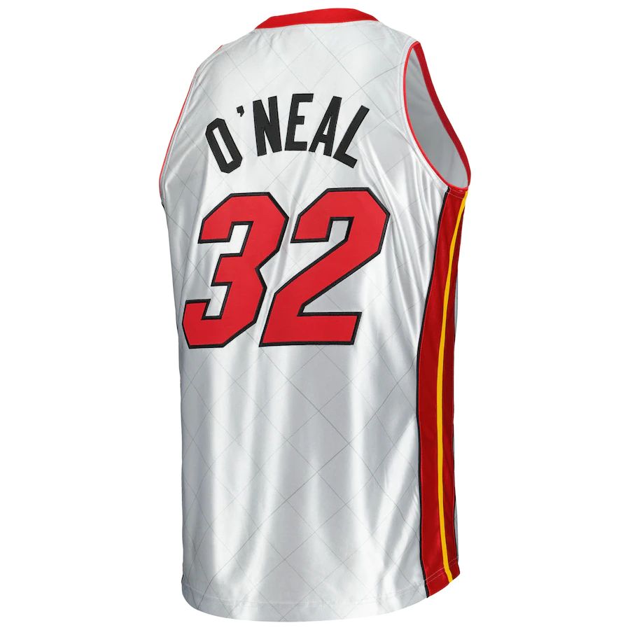 M.Heat #32 Shaquille O'Neal 2005-06 Hardwood Classics 75th Anniversary Swingman Jersey  Platinum Stitched American Basketball Jersey