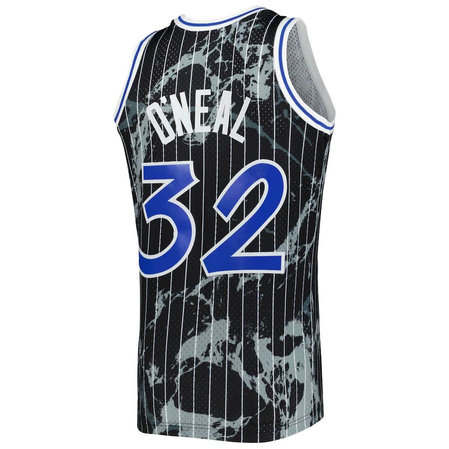 O.Magic #32 Shaquille O'Neal 1994-95 Hardwood Classics Marble Swingman Jersey Black Stitched American Basketball Jersey