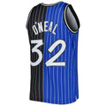 O.Magic #32 Shaquille O'Neal Hardwood Classics 1994-95 Split Swingman Jersey BlueBlack Stitched American Basketball Jersey