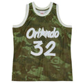 O.Magic #32 Shaquille O'Neal Unisex Hardwood Classics 1994-95 Ghost Green Swingman Jersey Camo Stitched American Basketball Jersey