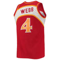 A.Hawks #4 Spud Webb Hardwood Classics Swingman Jersey Red Stitched American Basketball Jersey