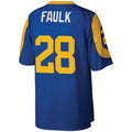 LA.Rams #28 Marshall Faulk Royal Legacy Replica Jersey Stitched American Football Jerseys