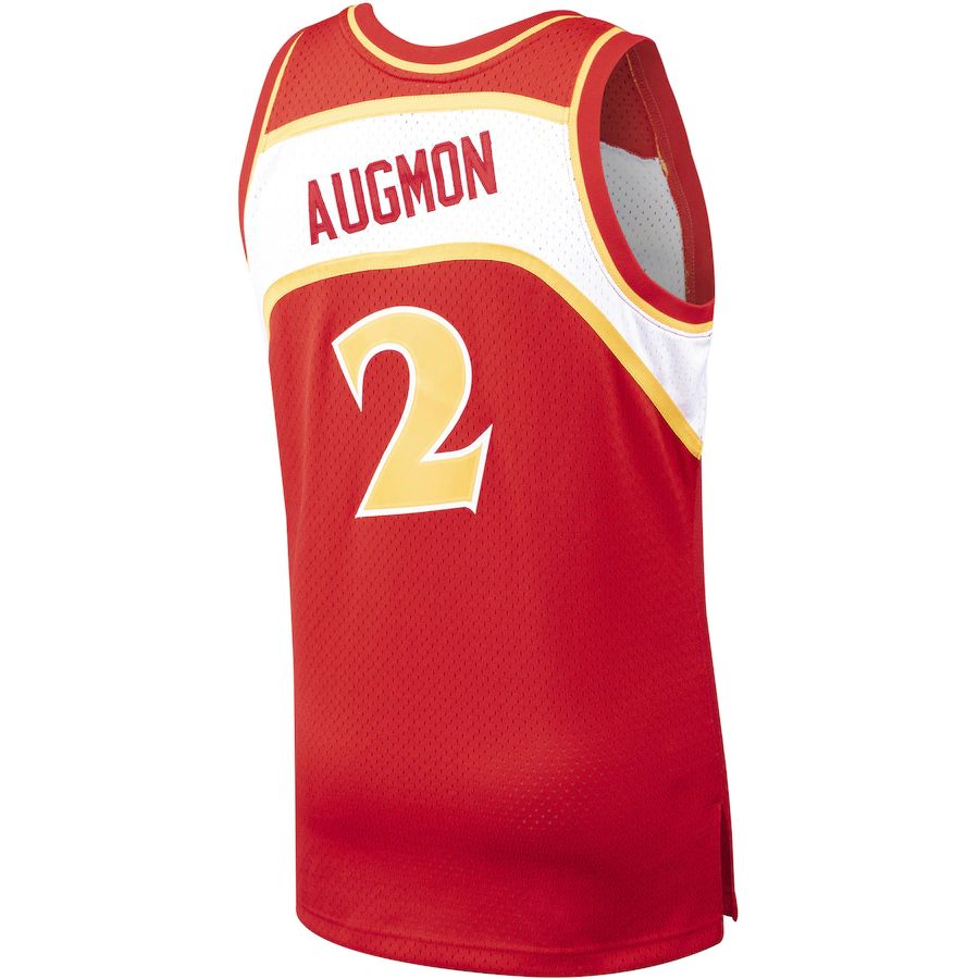 A.Hawks #2 Stacey Augmon Hardwood Classics 1991-92 Swingman Jersey Red Stitched American Basketball Jersey
