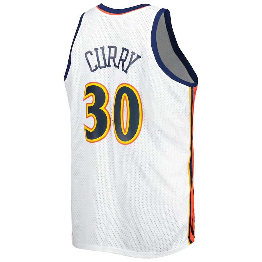 G.State Warriors #30 Stephen Curry Big & Tall Hardwood Classics 2008-09 Swingman Jersey White Association Edition Stitched American Basketball Jersey