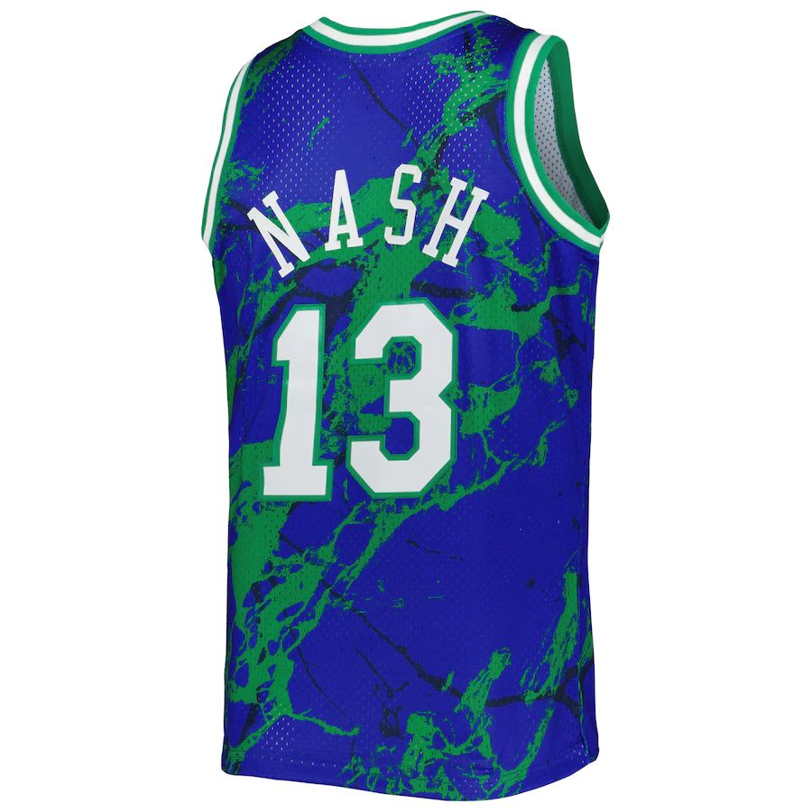D.Mavericks #13 Steve Nash 1998-99 Hardwood Classics Marble Swingman Jersey Blue Stitched American Basketball Jersey
