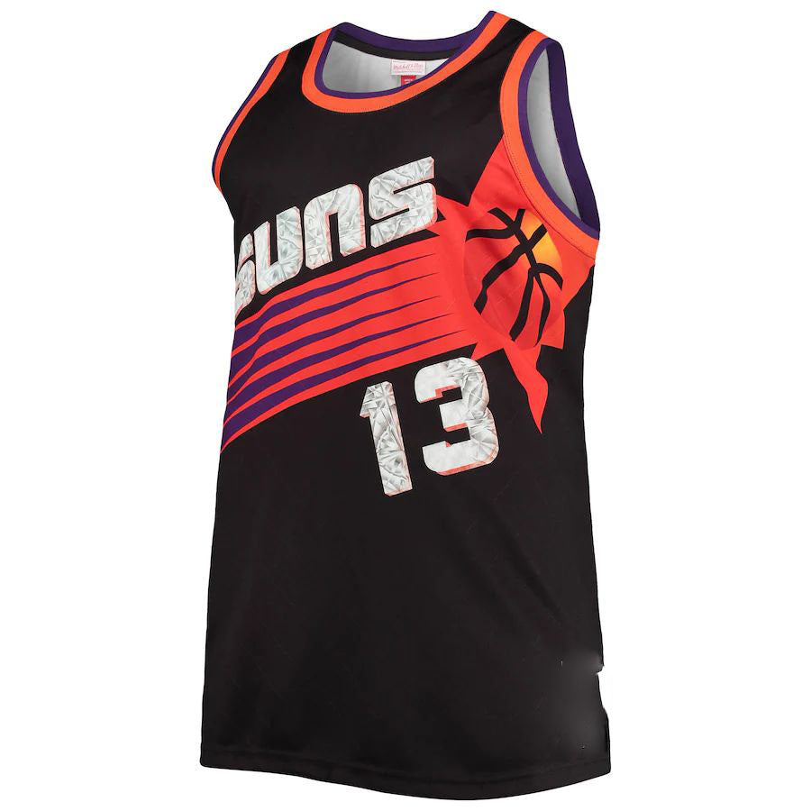 P.Suns #13 Steve Nash Big & Tall 1996-97 75th Anniversary Diamond Swingman Jersey Black Stitched American Basketball Jersey