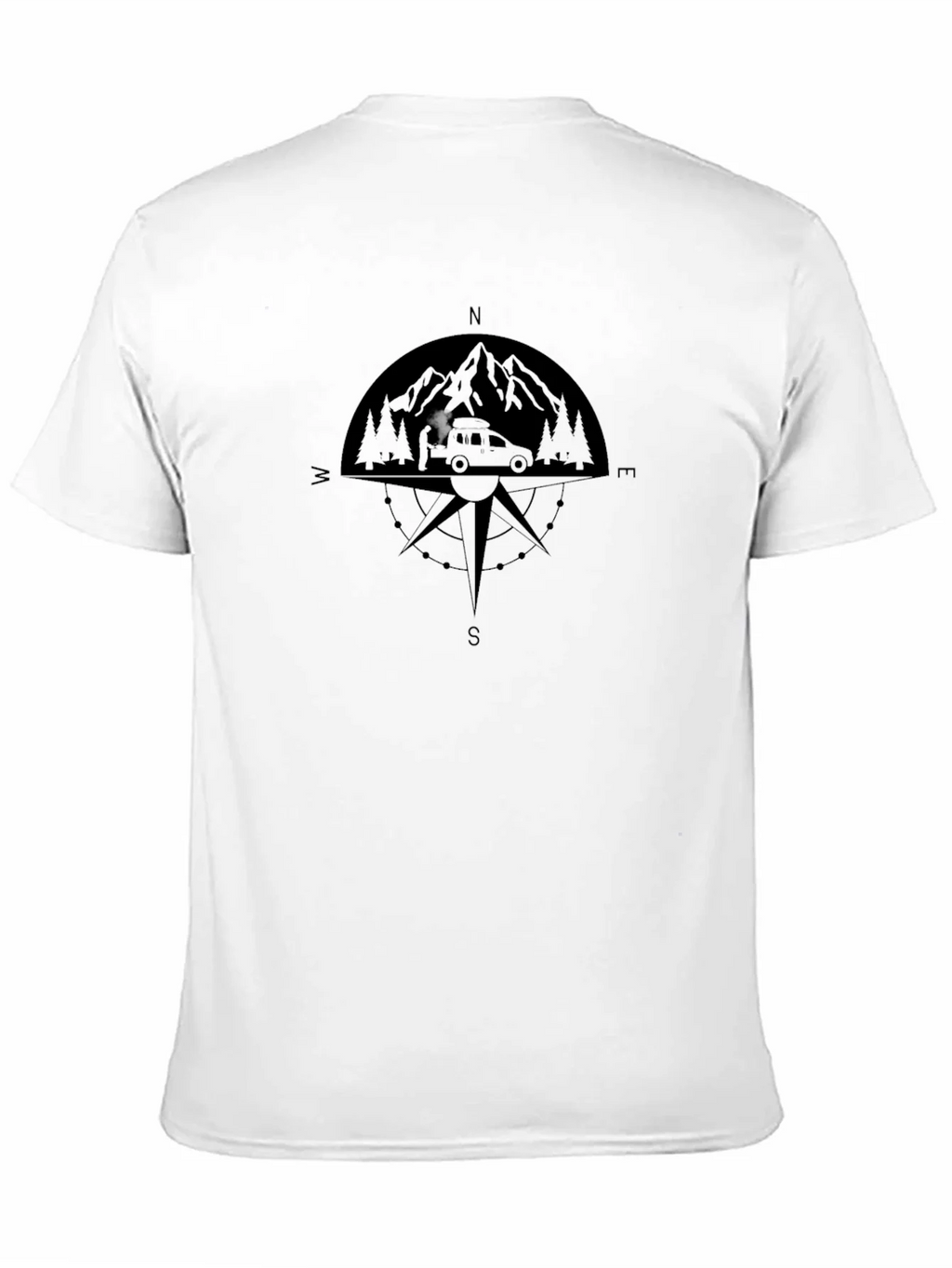 Compass Mountain Adventure Black T-Shirt