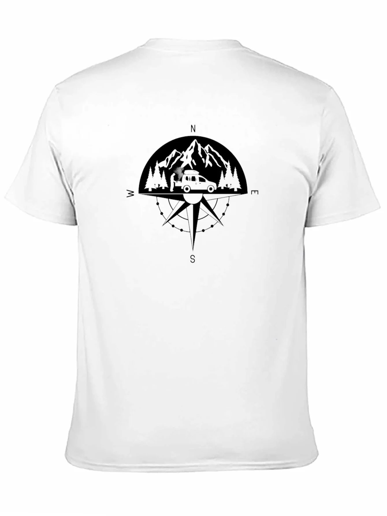 Compass Mountain Adventure Black T-Shirt