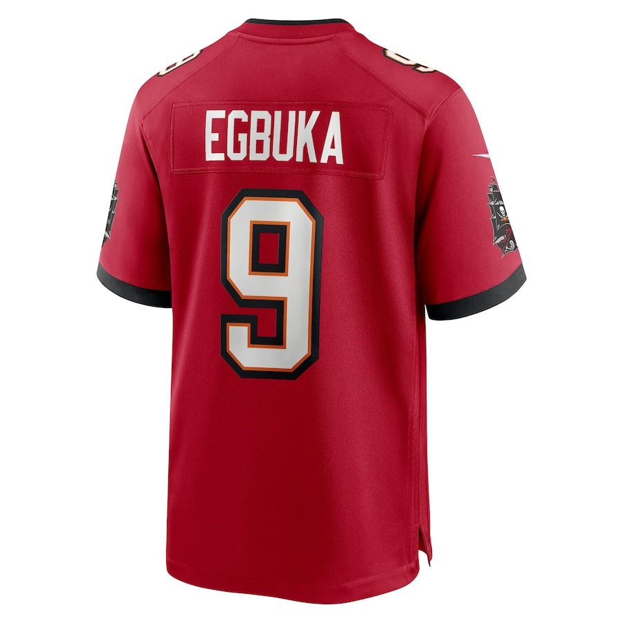 TB.Buccaneers #9 Emeka Egbuka Red Team 50th Season Patch Game Stitched American Football Jerseys