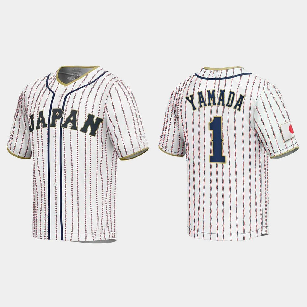 #1 TETSUTO YAMADA JAPAN BASEBALL 2023 WORLD BASEBALL CLASSIC JERSEY C WHITE Stitches Baseball Jerseys