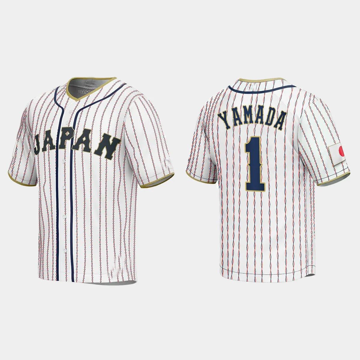 #1 TETSUTO YAMADA JAPAN BASEBALL 2023 WORLD BASEBALL CLASSIC JERSEY C WHITE Stitches Baseball Jerseys