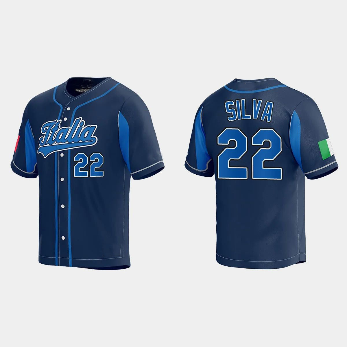 #22 TIAGO DA SILVA WORLD BASEBALL CLASSIC 2023 WORLD BASEBALL CLASSIC JERSEY C NAVY Stitches Baseball Jerseys