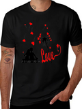 Romantic Love Dandelion T-Shirt - Black