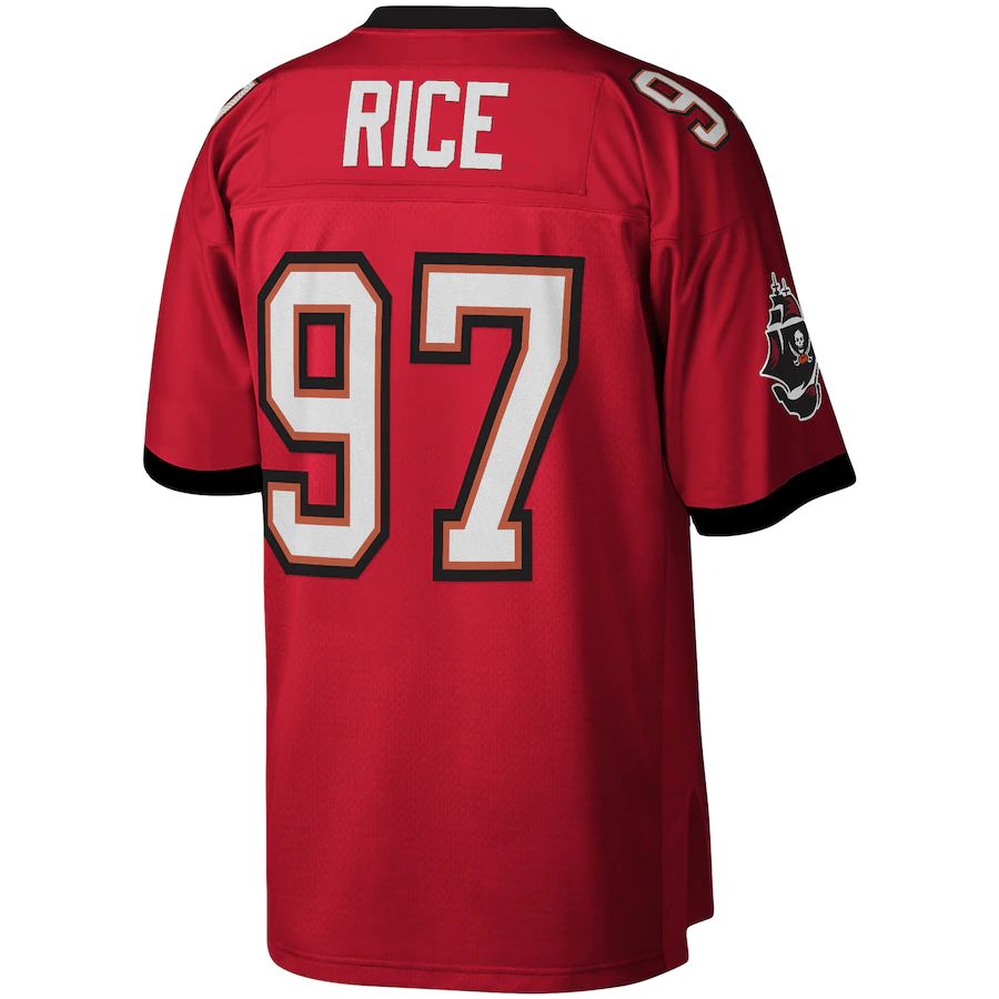 TB.Buccaneers #97 Simeon Rice Red Legacy Replica Jersey Stitched American Football Jerseys