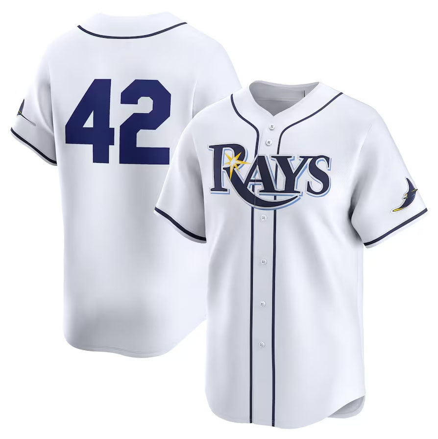 Tampa Bay Rays 2024 #42 Jackie Robinson Day Home Limited Jersey C White Stitches Baseball Jerseys