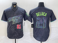Tampa Bay Rays #21 Jonny DeLuca Charcoal 2024 City Connect Limited Stitched Baseball Jersey