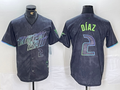 Tampa Bay Rays #2 Yandy Diaz Charcoal 2024 City Connect Limited Stitched Baseball Jersey