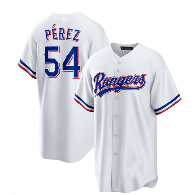 Texas Rangers #54 Martan P|rez White Home Replica Player Jersey Baseball Jerseys