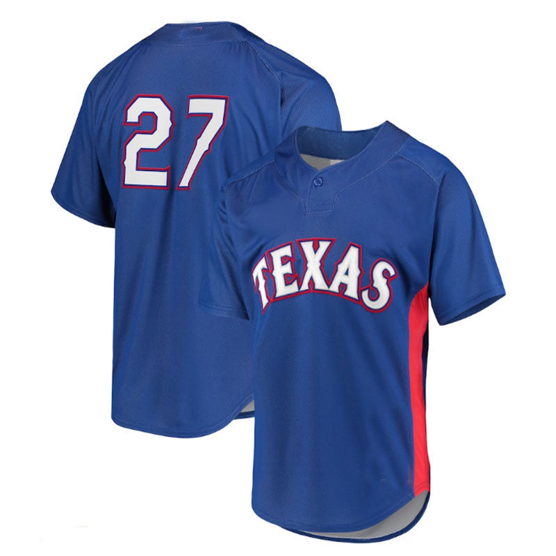 Texas Rangers #27 Vladimir Guerrero Royal Cooperstown Collection Mesh Batting Practice Jersey Baseball Jerseys