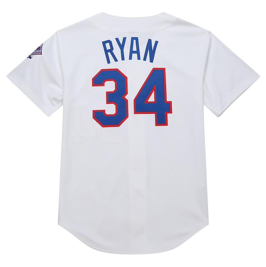 Texas Rangers #34 Nolan Ryan 1993 Cooperstown Collection Authentic Jersey - White Baseball Jerseys