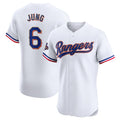 Texas Rangers #6 Josh Jung 2024 Gold Collection Elite Player Jersey C White Baseball Jerseys