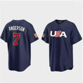 #7 Tim Anderson USA Baseball 2023 World Baseball Classic Jersey C Navy Stitches Baseball Jerseys