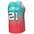 S.Antonio Spurs #21 Tim Duncan 199899 Hardwood Classics Fadeaway Swingman Player Jersey PinkTeal Stitched American Basketball Jersey