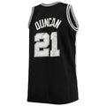 S.Antonio Spurs #21 Tim Duncan Big & Tall 1998-99 75th Anniversary Diamond Swingman Jersey Black Stitched American Basketball Jersey